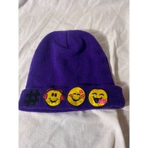 emojination Emoji Girls Beanie Hat Purple